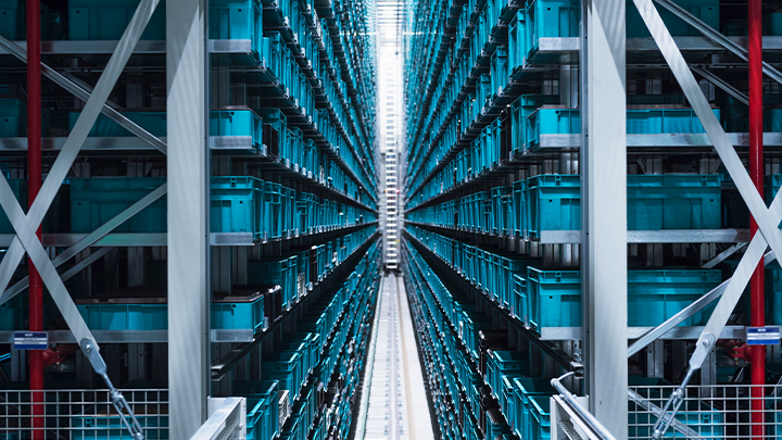 Warehouse containers and shelving