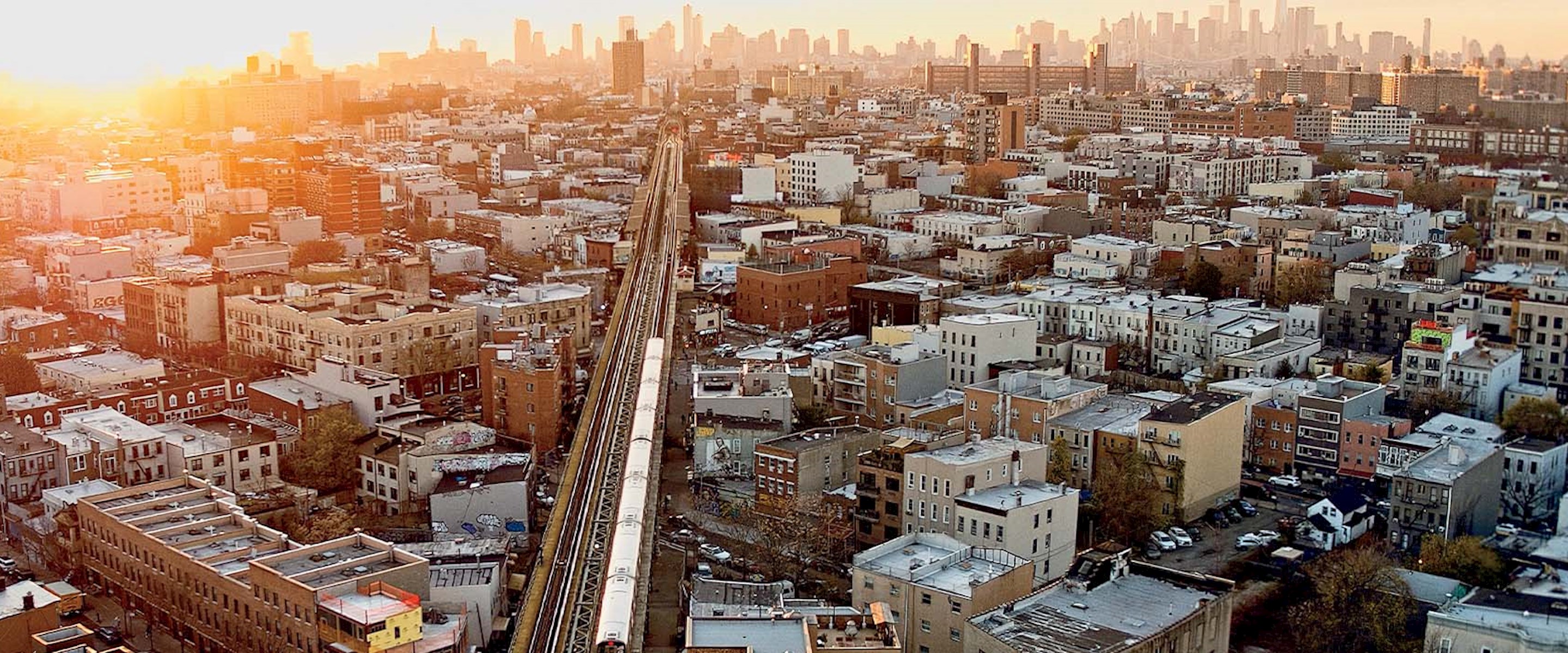 Train heading into New York City