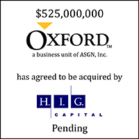 Oxford Global Resources (logo) Has Been Acquired by  H.I.G. Capital (logo)