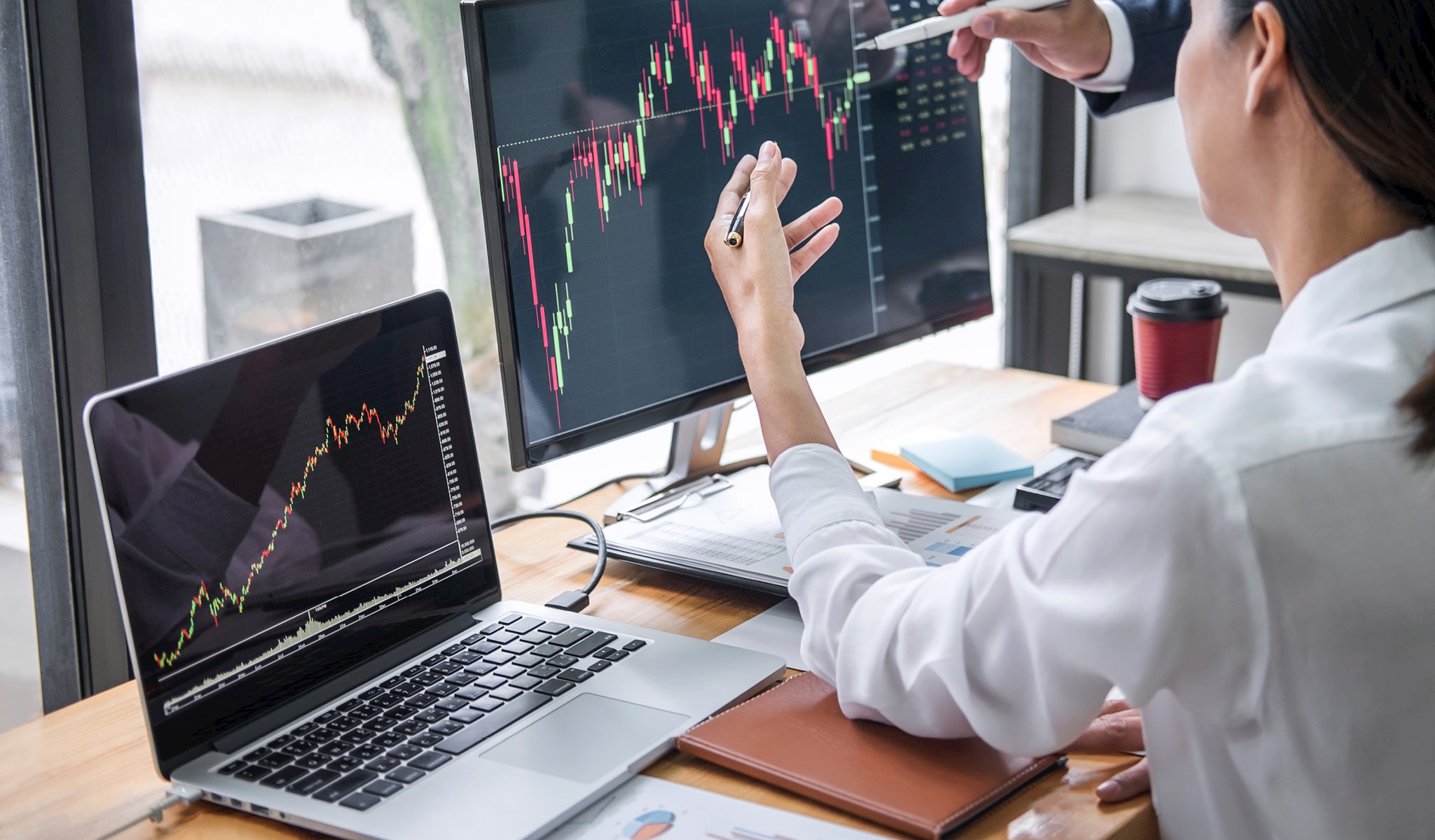 Woman looking at computer screen