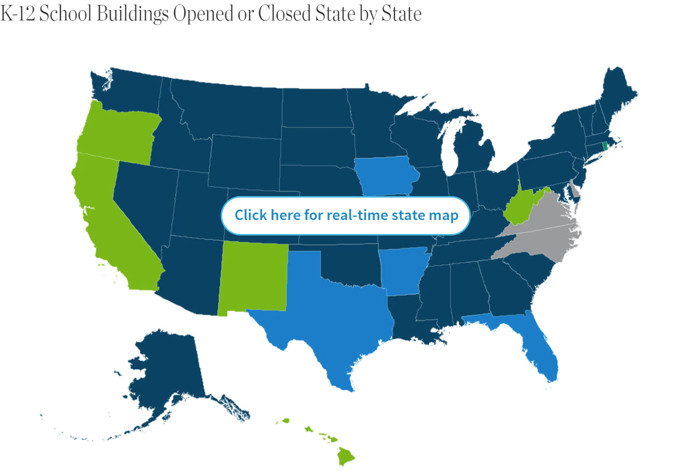 Map: K-12 School Buildings Opened or Closed State by State
