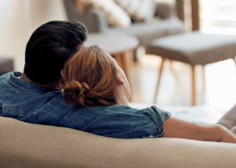 A couple on the sofa