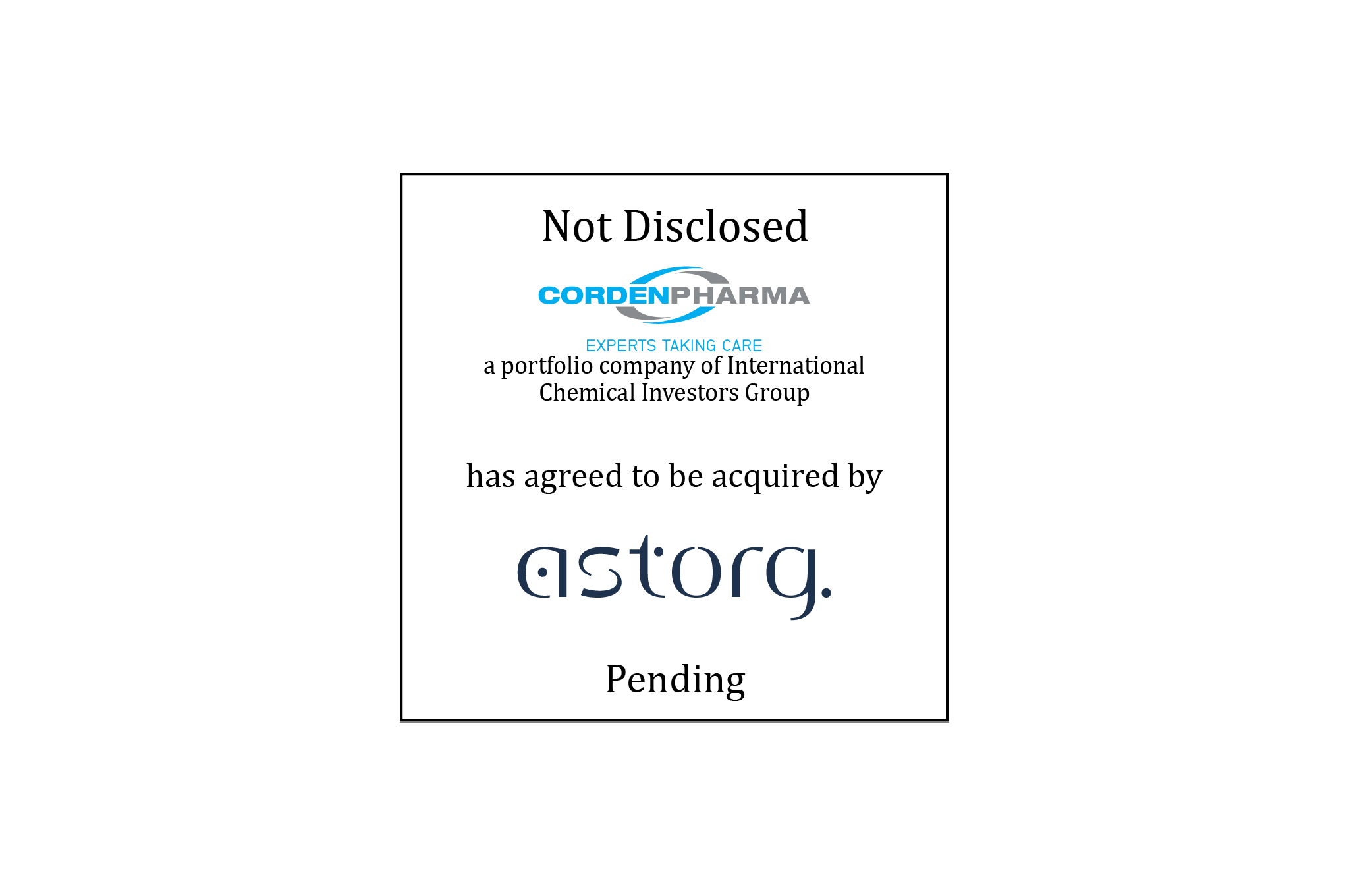 CordenPharma (logo) has agreed to be acquired by Astorg (logo)