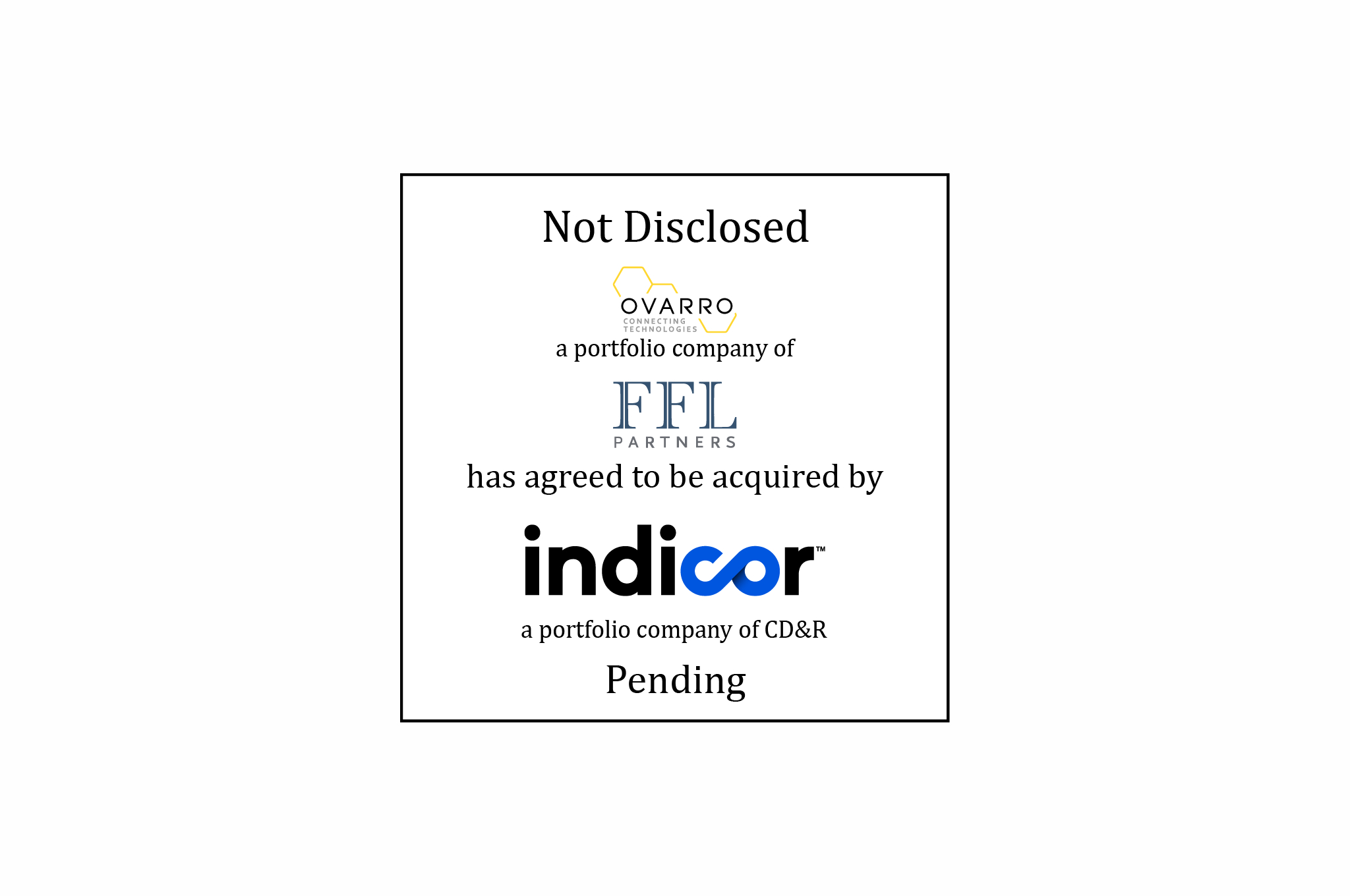 Not Disclosed | OVARRO a portfolio company of FFL Partners has agreed to be acquired by indicor a portfolio company of CD&R | Pending