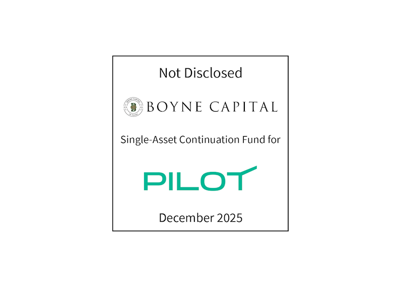 Not Disclosed | Boyne Capital (logo), Single-Asset Continuation Fund, Pilot (logo) | December 2025