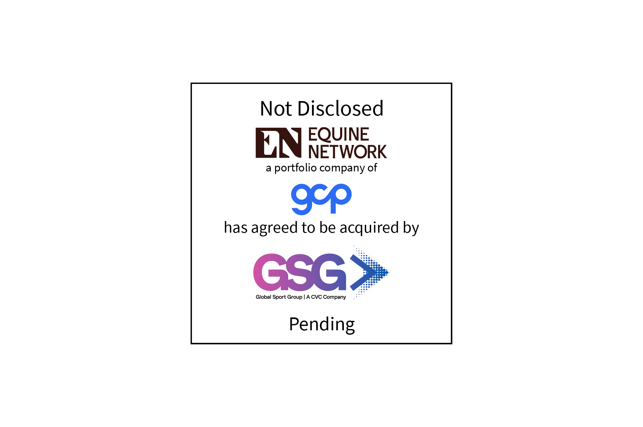 Not Disclosed | Equine Network (logo), a portfolio company of Growth Catalyst Partners, has agreed to be acquired by Global Sport Group (logo) | Pending