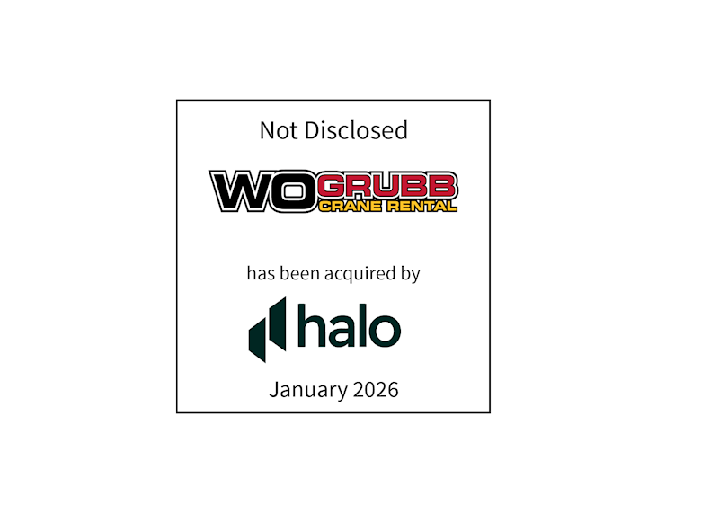 Not Disclosed | W.O. Grubb Crane Rental (logo) Has Been Acquired by Halo Partners (logo) | January 2026
